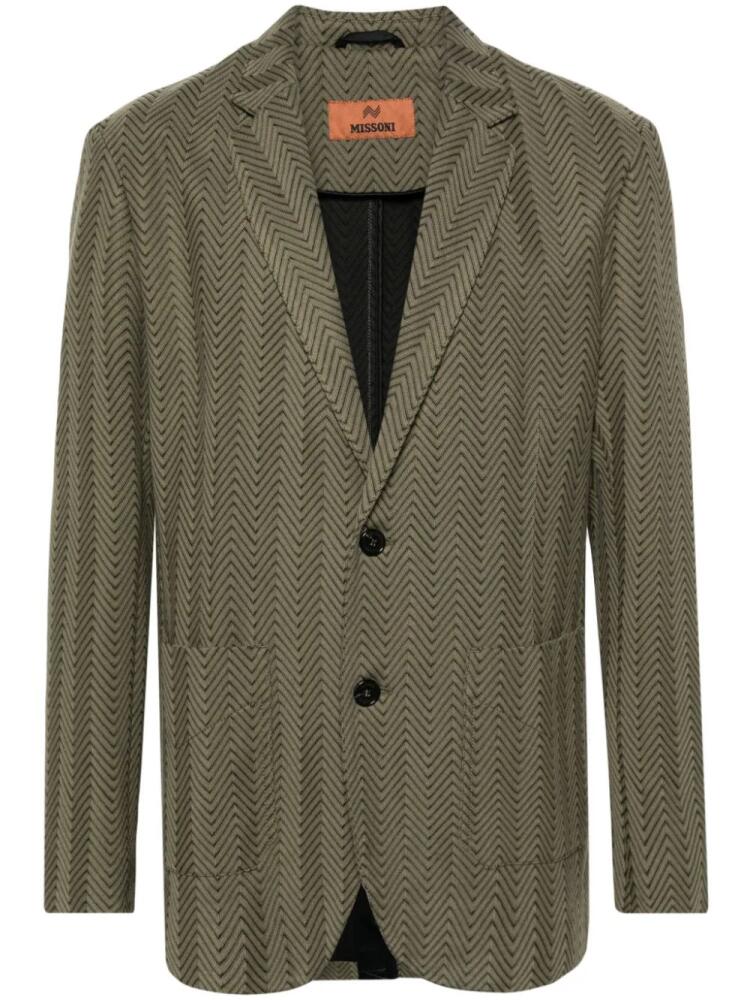 Missoni zigzag single-breasted blazer - Green Cover