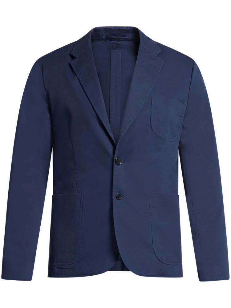 Michael Kors single-breasted cotton-blend blazer - Blue Cover