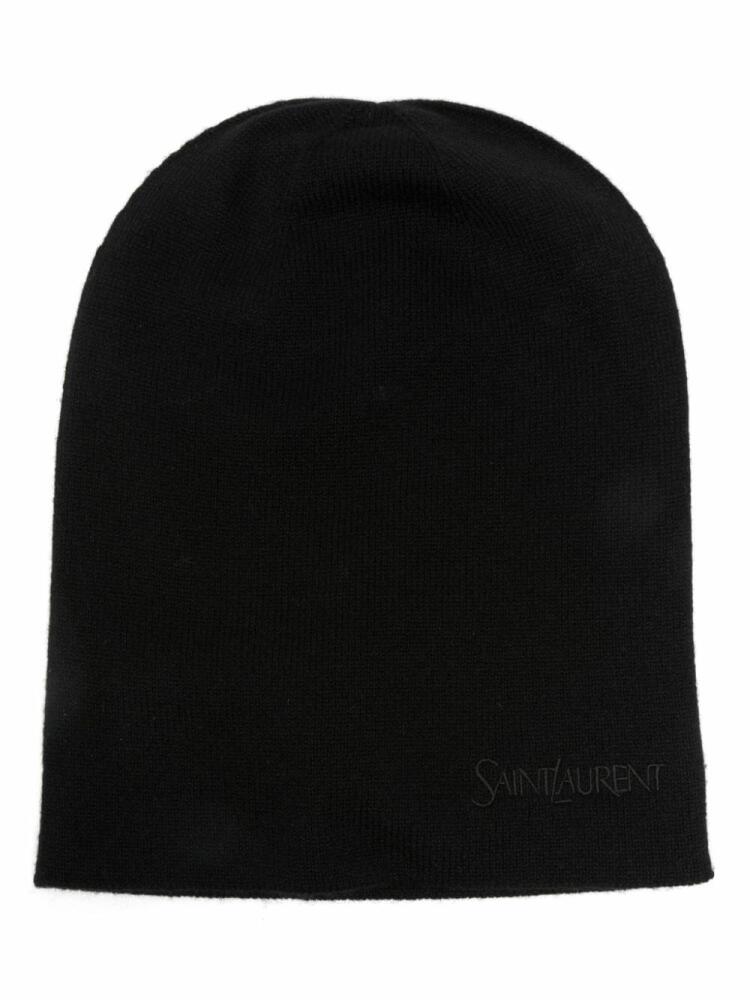 Saint Laurent logo-embroidered beanie - Black Cover