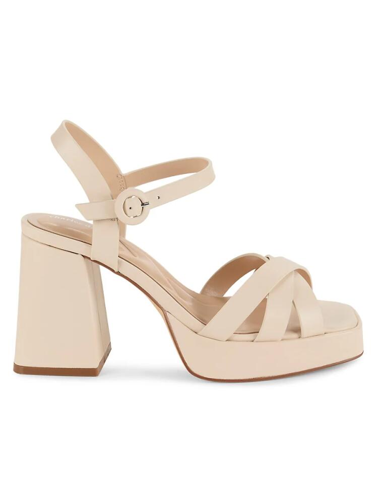 Charles David Women's Barnaby Block Heel Leather Sandals - Ivory Cover