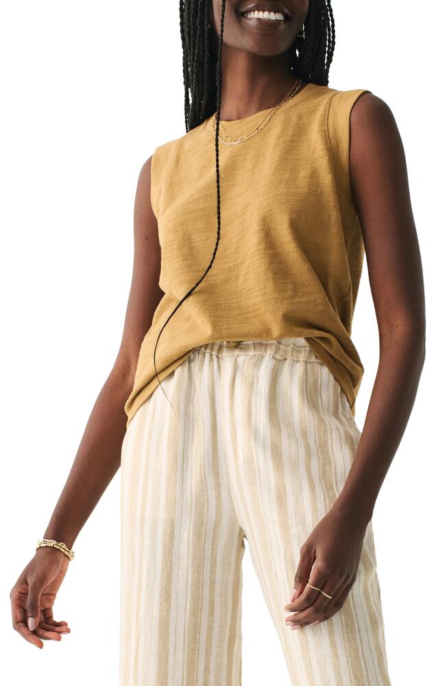 Faherty Sunwashed Slub Muscle Tank in Dull Gold Cover