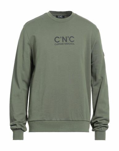 C'n'c' Costume National Man Sweatshirt Military green Cotton Cover