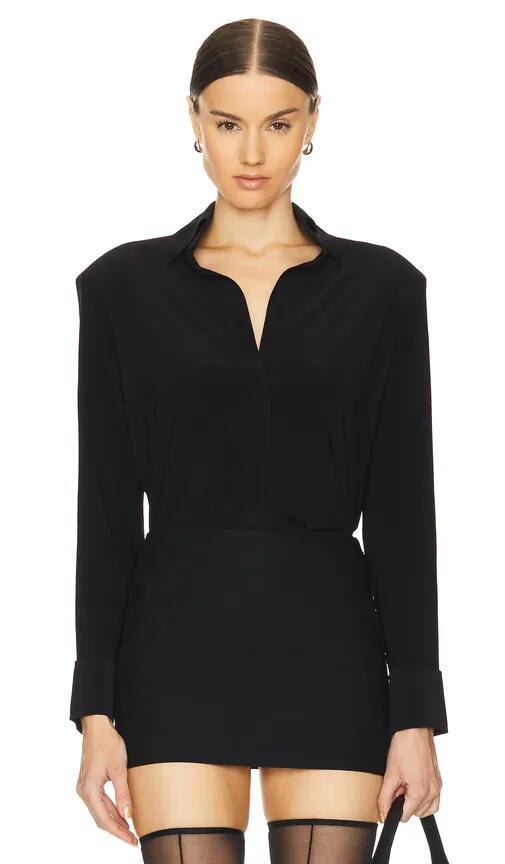 Norma Kamali Shirt With Shoulder Pads in Black Cover