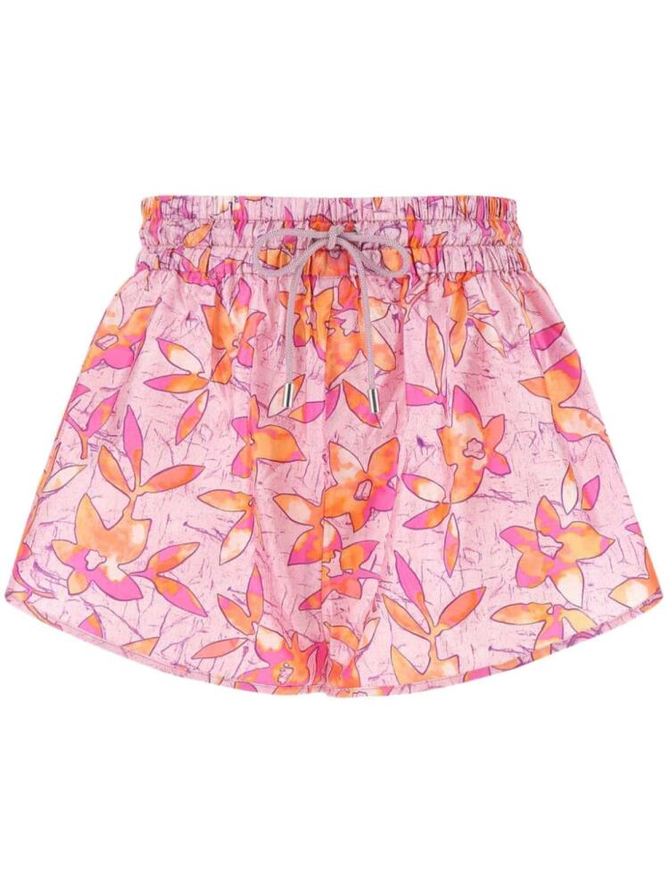 ISABEL MARANT floral-print cotton shorts - Pink Cover