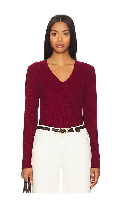 Bobi V Neck Long Sleeve in Burgundy Cover