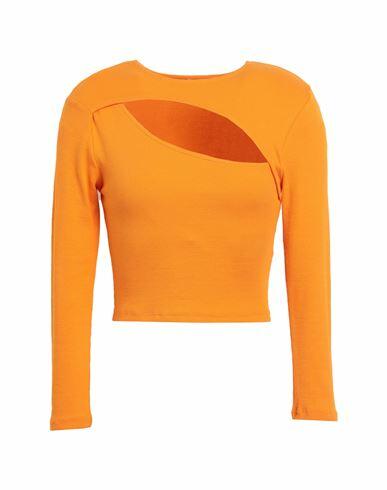 Only Woman T-shirt Orange Cotton, Elastane Cover