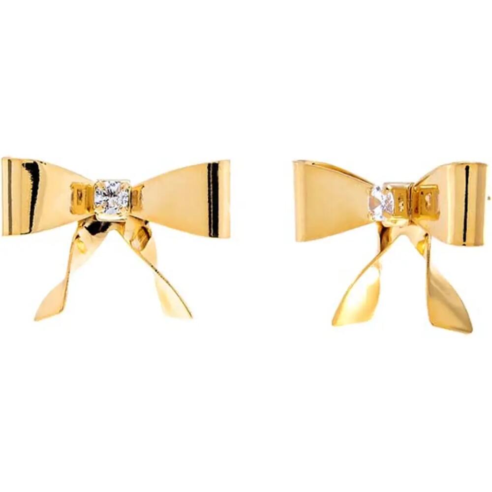 BY ADINA EDEN CZ Bow Tie Stud Earring in Gold Cover