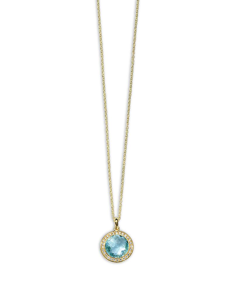 Ippolita 18K Gold Lollipop Mini Pendant Necklace in Blue Topaz with Pave Diamonds, 16-18 Cover