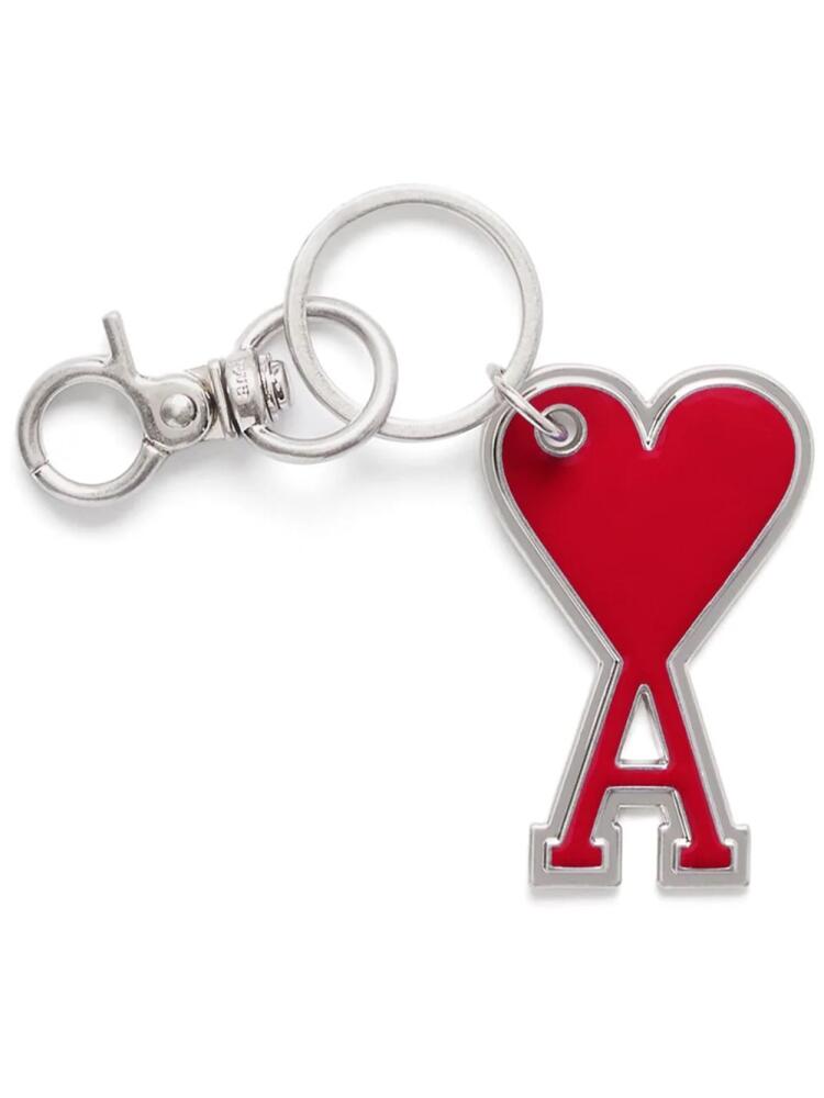 AMI Paris enamelled logo-charm keyring - Red Cover