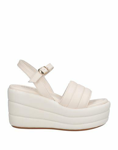 Paola Ferri Woman Sandals Ivory Soft Leather Cover