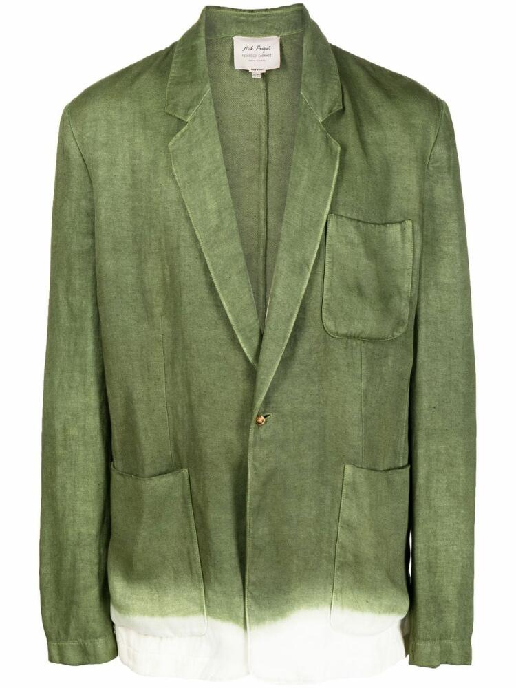 Nick Fouquet single-breasted linen blazer - Green Cover