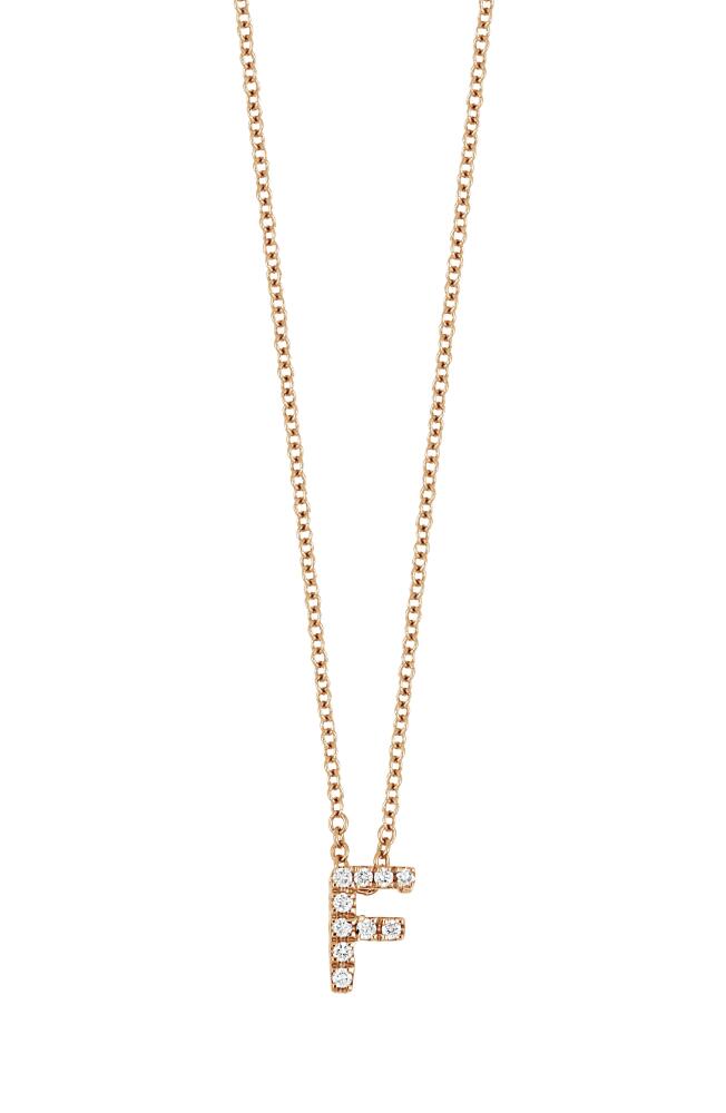 Bony Levy 18k Gold Pavé Diamond Initial Pendant Necklace in Rose Gold - F Cover