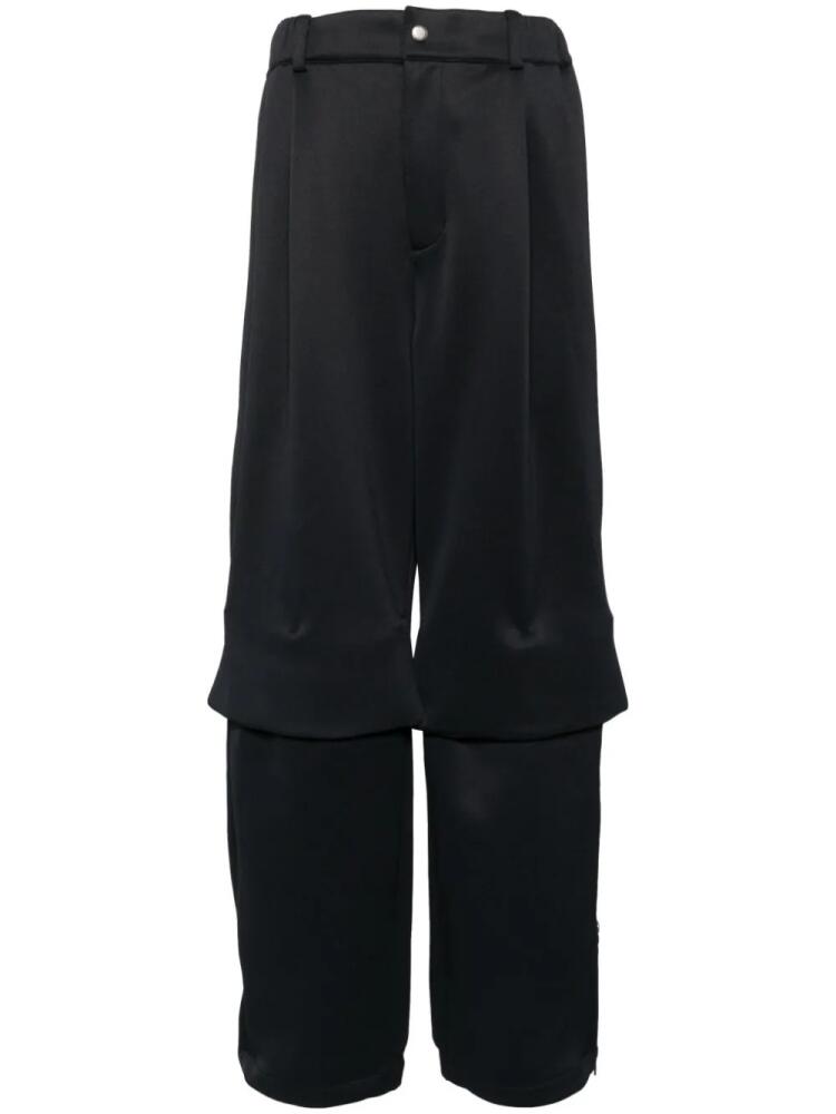 SONGZIO layered-design wide-leg trousers - Blue Cover