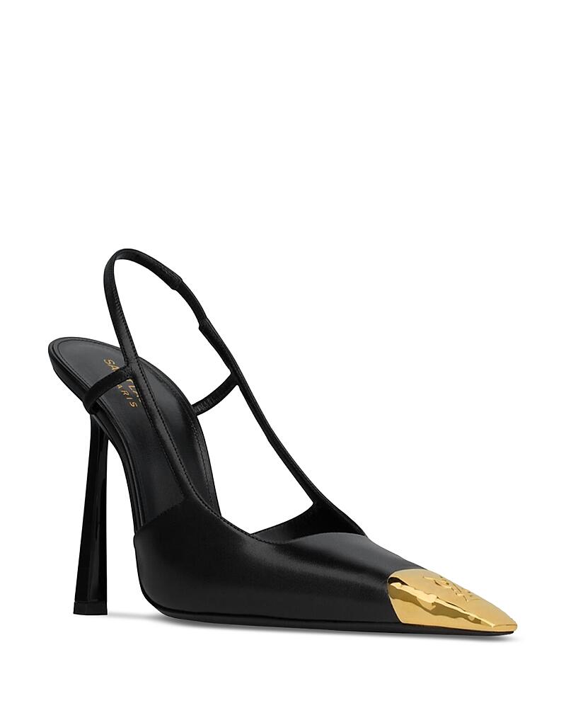 Saint Laurent Jeanne Slingback Pumps in Smooth Leather Cover