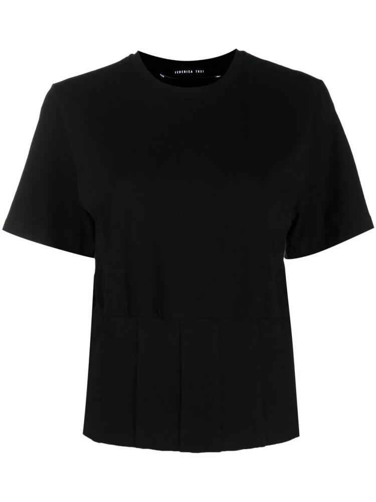 Federica Tosi panelled short-sleeved T-shirt - Black Cover