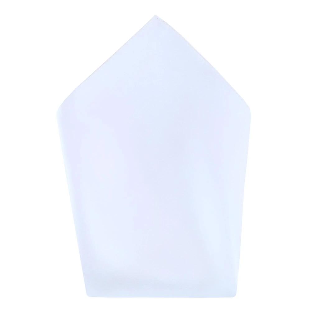 Trafalgar Sutton Solid Color 13 Inch Silk Pocket Square in White Cover