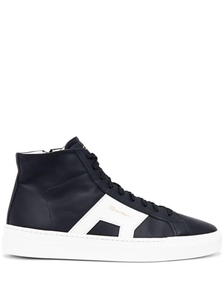 Santoni logo-lettering high-top sneakers - Black Cover