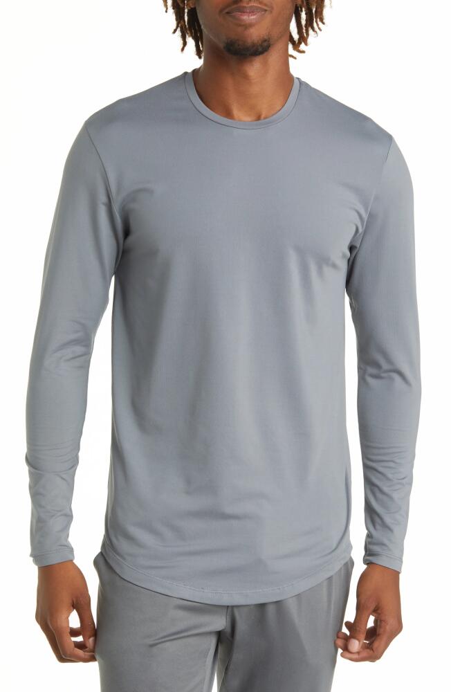 Barbell Apparel Drop Hem Long Sleeve T-Shirt in Slate Cover