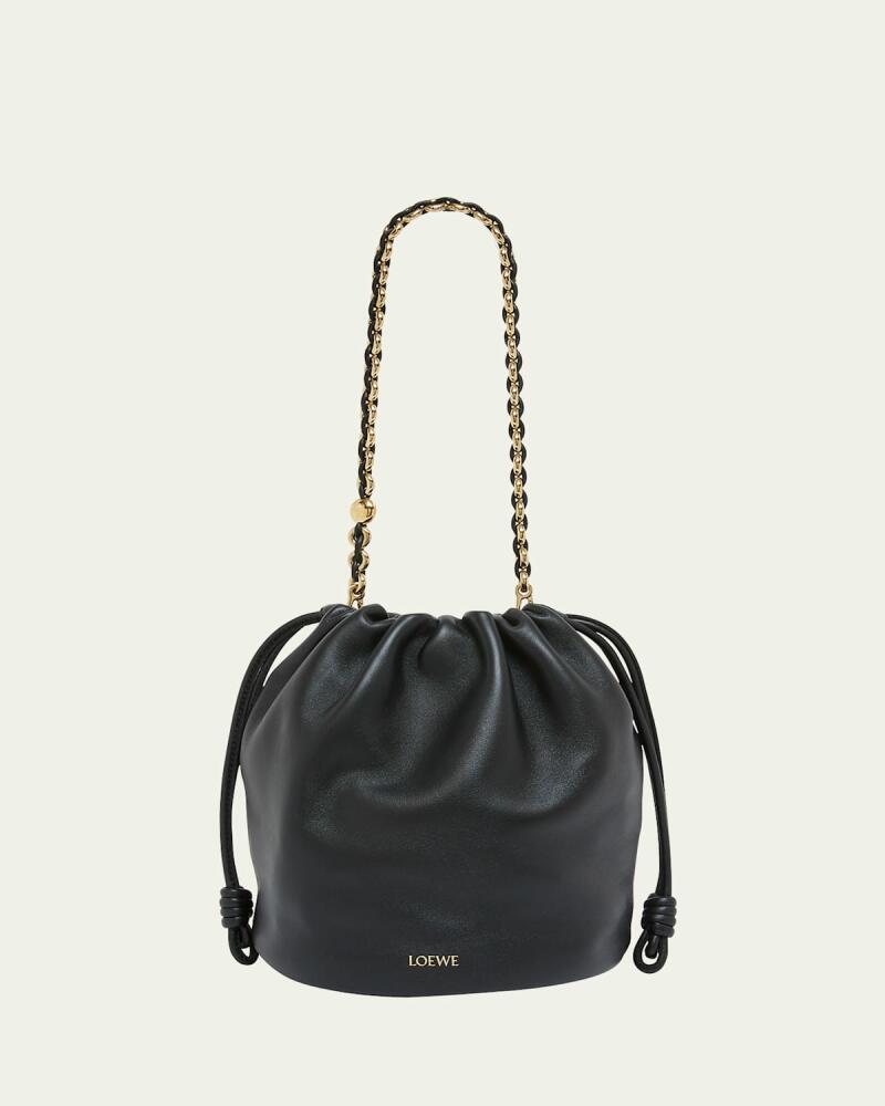 Loewe x Paula's Ibiza Flamenco Bucket Bag in Napa Leather with Chain Cover