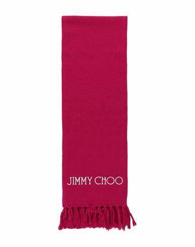 Jimmy Choo Wool Logo Scarf Woman Scarf Pink Wool Cover