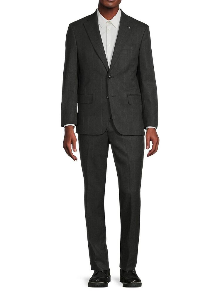 Scotch & Soda Men's Modern Fit Striped Suit - Charcoal Cover