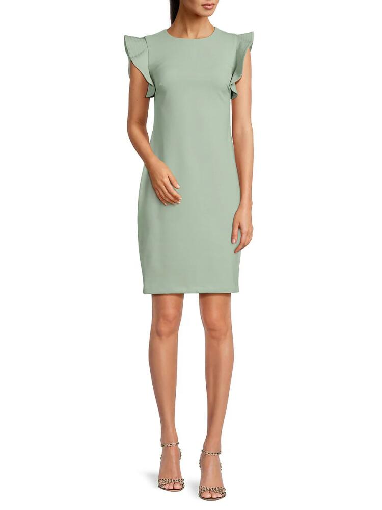 Calvin Klein Women's Solid Sheath Mini Dress - Jadeite Cover