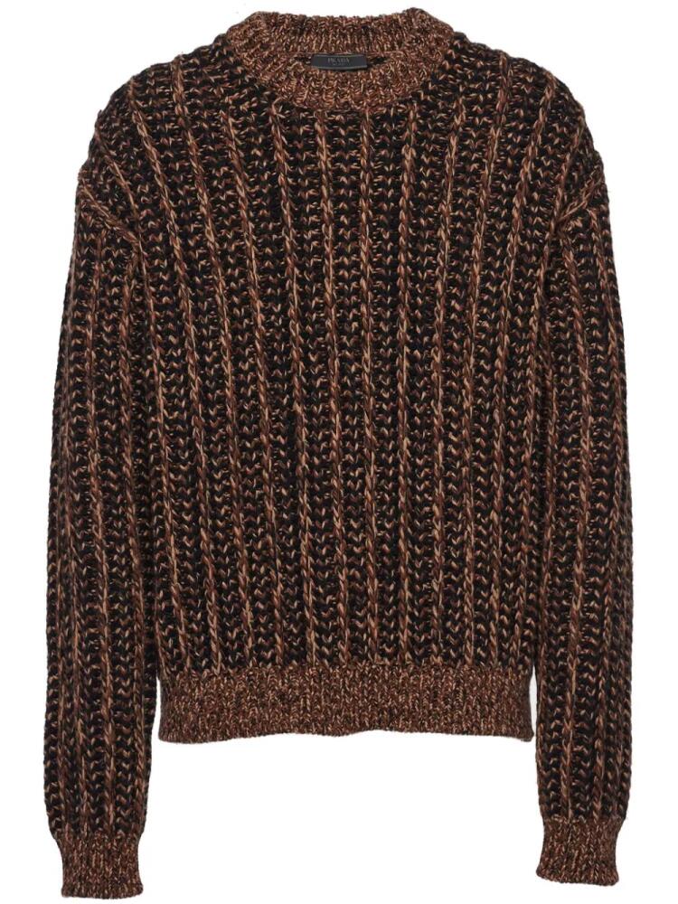 Prada crew-neck wool-cashmere jumper - Brown Cover