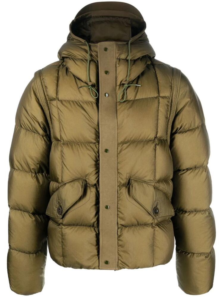 Ten C zip-up padded down jacket - Green Cover