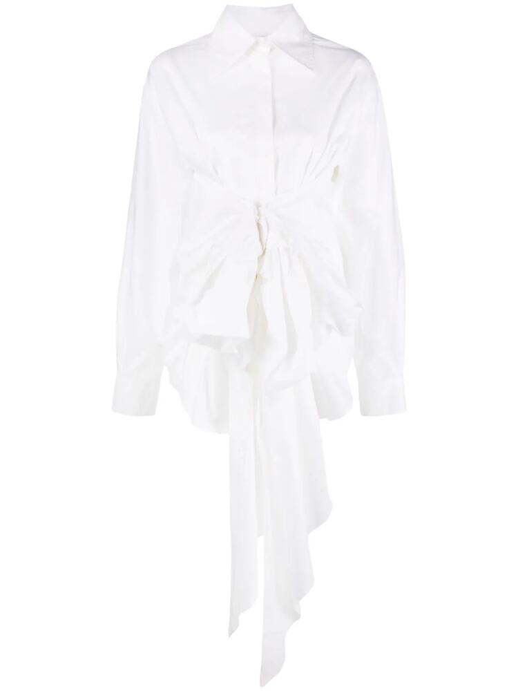 QUIRA draped-detail cotton shirt - White Cover