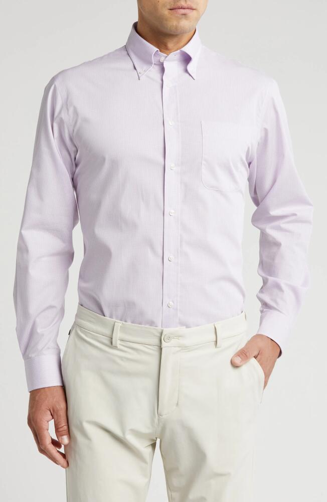 Nordstrom Premium Non-Iron Button-Down Dress Shirt in Purple Fade Lago Check Cover