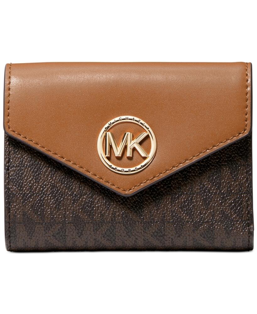 Michael Michael Kors Logo Greenwich Envelope Trifold Wallet - Brown/Acorn Cover