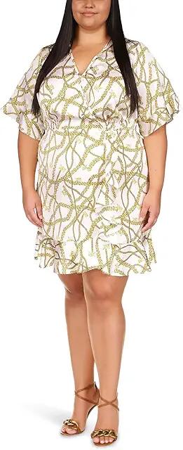 MICHAEL Michael Kors Plus Size Logo Chain Dress (White) Women's Dress Cover