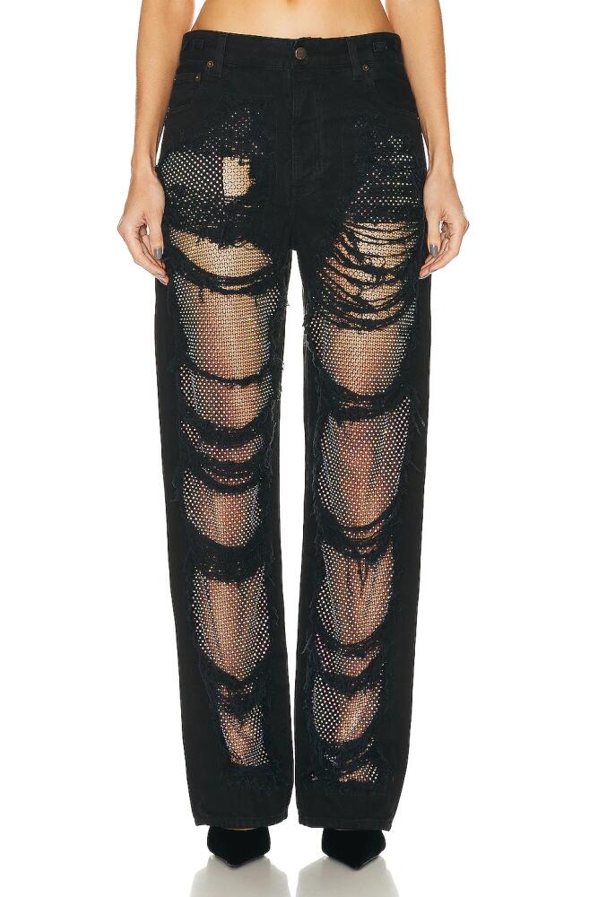 DARKPARK Karen Crystal Panel Shredded Wide Leg in Black Cover