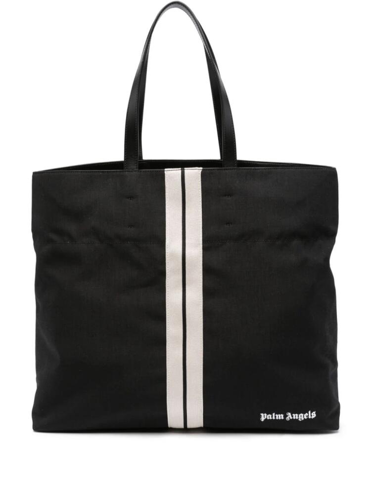 Palm Angels Track logo-print cotton tote bag - Black Cover