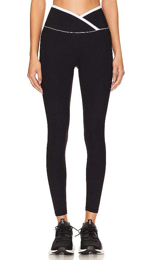 YEAR OF OURS Ribbed Two Tone Veronica Legging in Black Cover