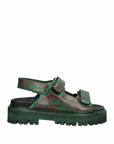 Dsquared2 Man Sandals Green Soft Leather Cover