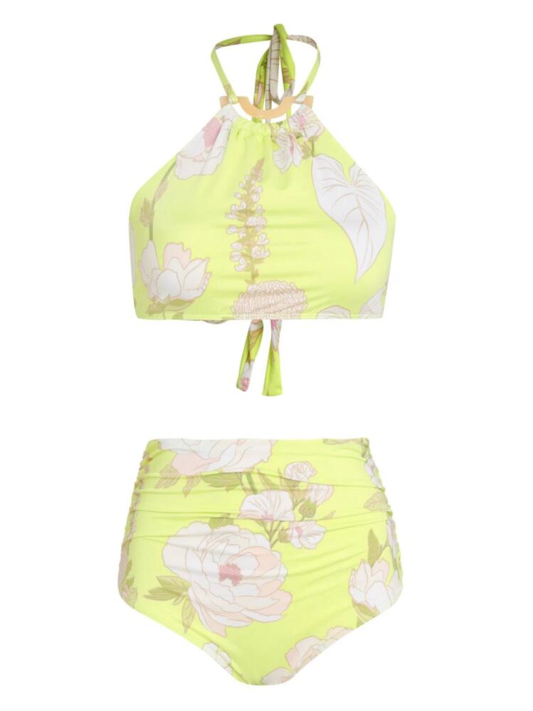 Brigitte floral-print bikini set - Yellow Cover