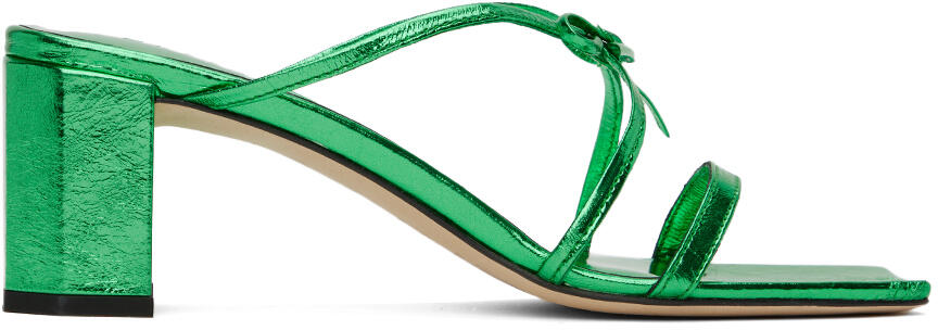 BY FAR Green June Heeled Sandals Cover