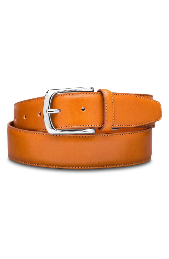 Bosca Roma Leather Belt in Saddle Cover