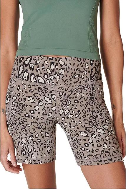 Sweaty Betty Power 6 Biker Shorts (Brown Realistic Leopard Print) Women's Shorts Cover