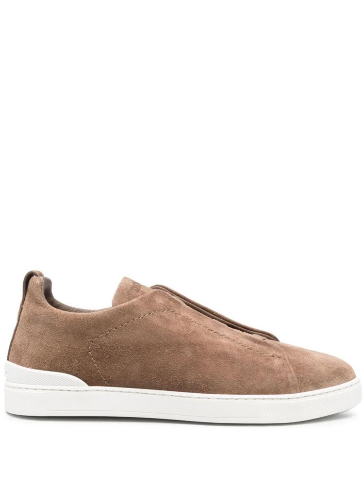 Zegna slip-on suede sneakers - Neutrals Cover