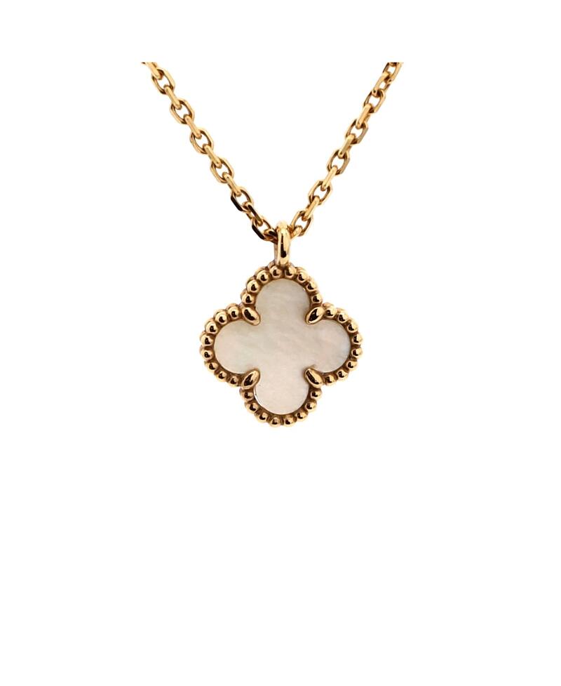 Pre-Owned Van Cleef & Arpels Sweet Alhambra Pendant Necklace 18K Gold and Mother of Pearl Cover