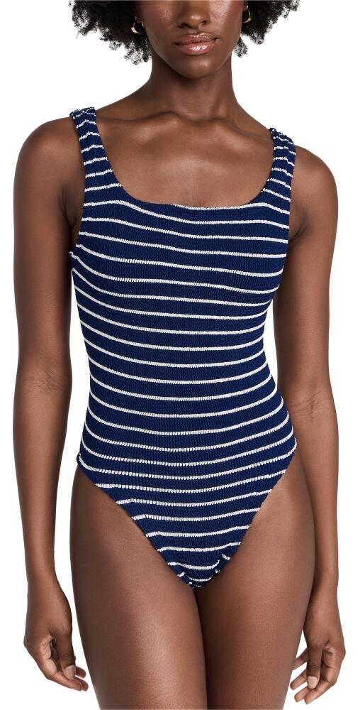 Hunza G Square Neck Swim One Piece Navy/White Cover