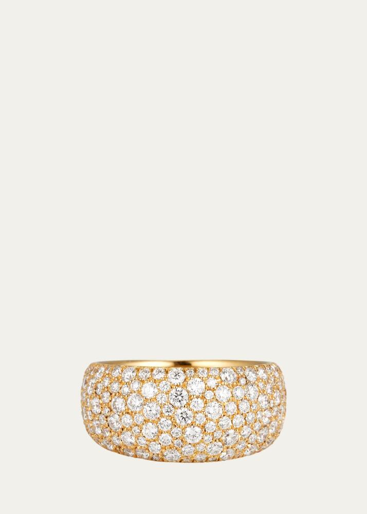 Sidney Garber 18K Yellow Gold Diamond Pave Soft Volume Ring, Size 6.5 Cover