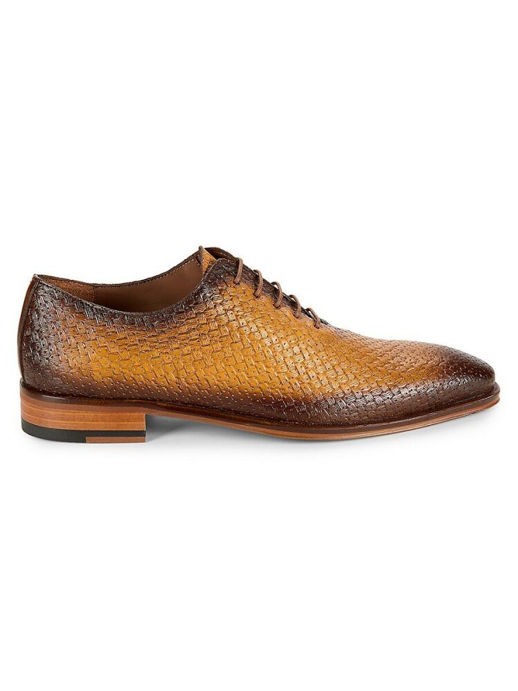 Mezlan Men's Textured Leather Oxford Shoes - Camel Cover