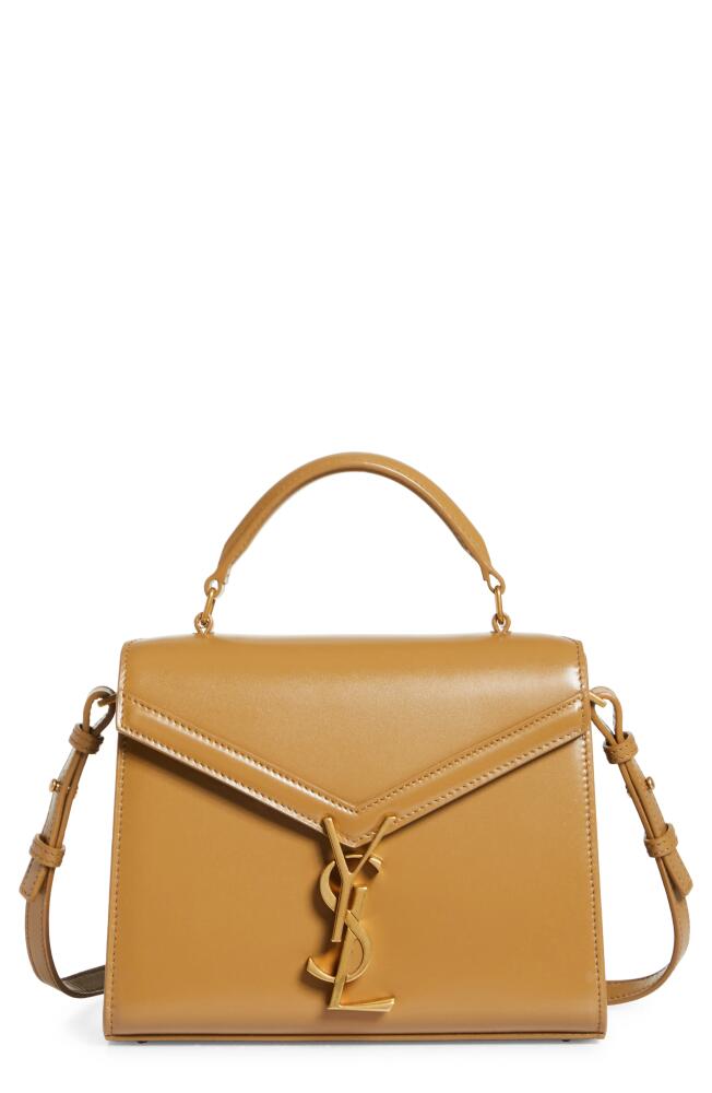 Saint Laurent Mini Cassandra Leather Top Handle Bag in Cappuccino Cover