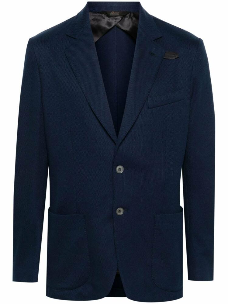 Brioni silk-blend knitted blazer - Blue Cover