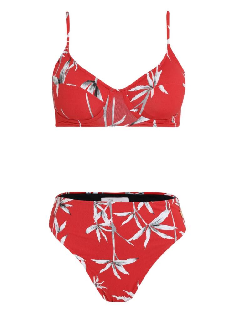 Brigitte bamboo-print bikini set - Red Cover