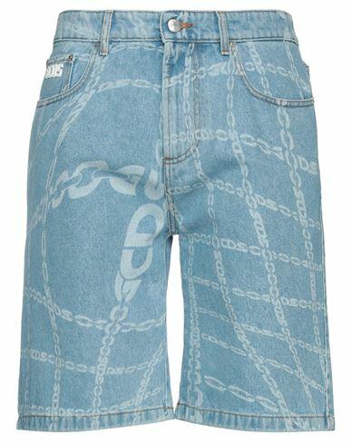 Gcds Man Denim shorts Blue Cotton Cover