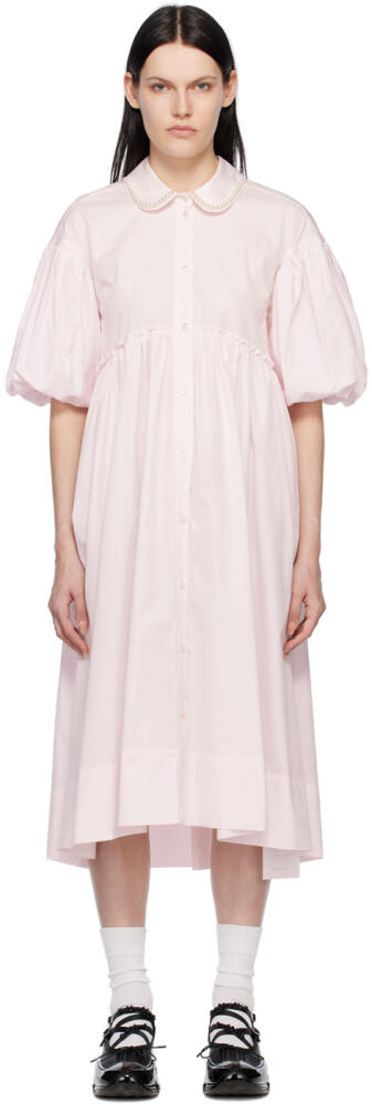 Simone Rocha Pink Puff Sleeve Midi Dress Cover